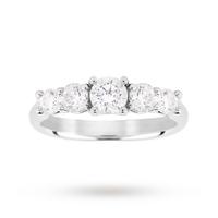 Platinum 1.50ct Diamond 7 Stone Eternity D Colour Ring - Ring Size K