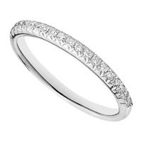 Platinum 0.15 carat diamond claw-set half eternity ring