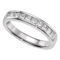 Platinum 0.50 carat princess cut diamond eternity ring