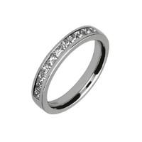 platinum channel set 10 carat diamond half eternity ring