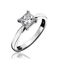 Platinum 0.26ct Diamond Princess Cut Solitaire Ring