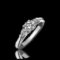 Platinum 0.52 Carat Diamond Three Stone Pear Cut Shoulder Ring