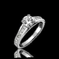 platinum 030ct diamond graduated princess cut shoulder solitaire ring