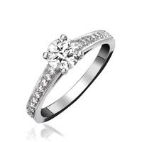 Platinum 0.70ct Diamond Channel Set Shoulder Solitaire Ring