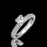 platinum 030ct diamond round brilliant shoulder solitaire ring