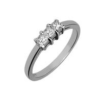 Platinum Three Stone Princess Cut Diamond Ring