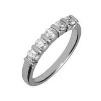 Platinum Five Stone 0.55 Carat Diamond Half Eternity Ring