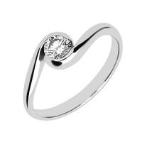 Platinum 0.37ct Diamond Round Brilliant Cut Solitaire Twist Ring