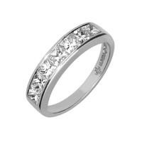 platinum seven stone princess cut 07 carat diamond ring