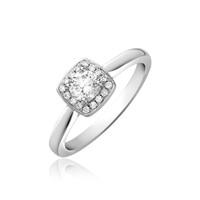 Platinum 0.44ct Diamond Framed Cushion Cluster Ring