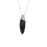 Platinum Whitby Jet 0.27 Carat Diamond Stargazer Necklace