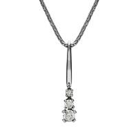 Platinum Three Stone Graduated Diamond Pendant