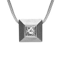 platinum princess cut 010 carat diamond solitaire pendant necklace