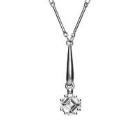 Platinum 1.0 Carat Diamond Solitaire Ascher Cut Necklace