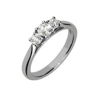 platinum three stone trilogy 051 carat diamond ring