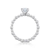 Platinum Beaded Diamond Ring RI-1118(0.30ct PLUS)-J/VS2/0.31ct