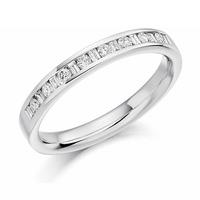 Platinum 0.25ct Channel Set Multi-Cut Half Eternity Ring HET1143 PLAT N