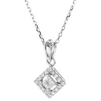 Platinum Princess Cut .17ct Diamond Pendant PAP7