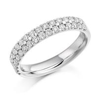 Platinum 0.75ct Diamond Two Row Half Eternity Ring HET 1017PlaT