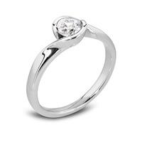 Platinum Twist Demi-Flush Solitaire Ring RI-1094(.25CT PLUS)