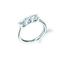 Platinum Round 3 Stone ring R3-243(1.00CT PLUS)