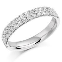 Platinum 0.75ct Diamond Two Row Half Eternity Ring HET 1017PlaT