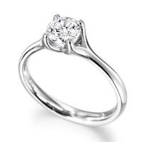 Platinum 4 Claw Diamond Ring RI-143(0.25ct PLUS)-G/SI2/0.26ct