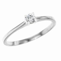 Platinum Single Stone Diamond 0.14ct Ring PAR1 M