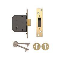 pm552 5 lever mortice deadlock 67mm 25in polished brass