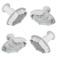 PME Creative Plaque Rose & Plain Embossing Plunger Cutters, Set of 4