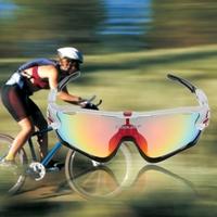 Polarized UV Protection Cycling Sunglasses Bicycle Bike Cycling Sports Sun Glasses Goggles with 4 Interchangeable Lenses Unbreakable for Riding Drivin