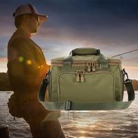 Portable Multifunctional Canvas Fishing Shoulder Bag Pack Fishing Tackle Bag Fishing Lure Reel Bag Pouch Case