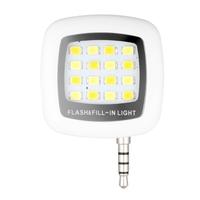 Portable Spotlight Smartphone Phone Selfie Mini 16 LED Camera Flash Fill-in Light for iOS Android iPhone Samsung HTC Smartphones