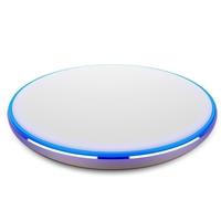 Portable New Generation Qi Wireless Charger Charging Pad Universal Fast Phone Charge Base Ultra Thin Metal Round Shape for Samsung Galaxy S6/S7/S6 Edg