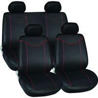 polyester 11 pce seat cover set with zips in in red