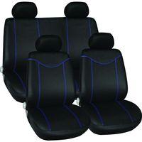Polyester 11 pce Seat Cover Set with Zips in in Blue