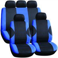 Polyester 11 pce Seat Cover Set with Zips in in Blue
