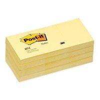 post it note 38x51mm canary yellow pk12