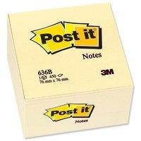 Post-it Notes - Canary Yellow - 1 Cube - 450 Sheets.