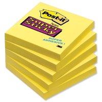 post it super sticky 76x76mm notes yellow pack of 12 x 90 sheets