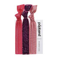 popband london glitterball pink hair ties x 3