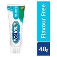 Poligrip Denture Fixative Cream Flavour Free 40g