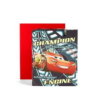 pop up cars racing track scene birthday card