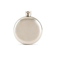 Polished Round Silver Men and Women\'s Hip Flask