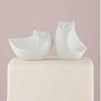 Porcelain Owl Pair Figurines Cake Topper