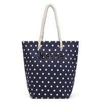 Polka Dot Cabana Tote - Navy