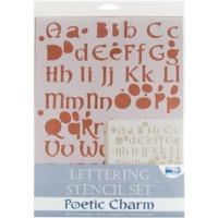 poetic charm lettering stencil set