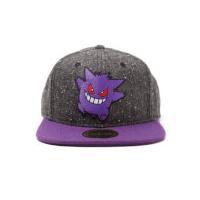 pokmon gengar snapback cap with purple bill grey