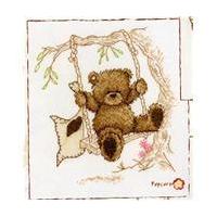 Popcorn Bear On The Rope Swing Cross Stitch 15 x 16 cm