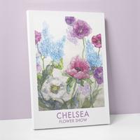 poppies delphiniums chelsea canvas